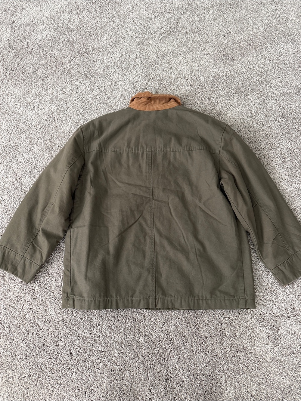 H&M Barn Jacket with Corduroy Collar - Tan & Olive - Picture 5 of 5
